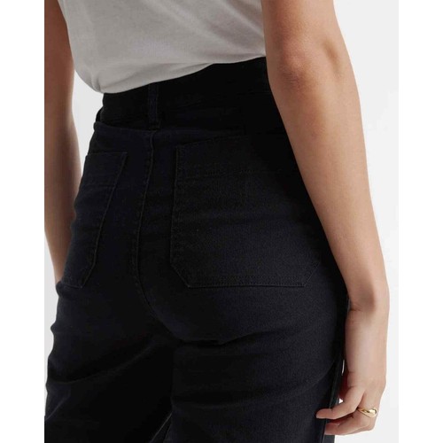 Pantaloni crop gamba larga in twill di cotone elasticizzato biologico Quince - Taglia 30 - Foto 3 di 4