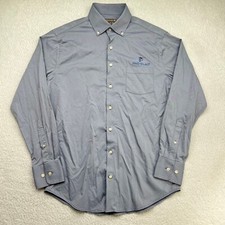 Peter Millar Summer Comfort long sleeve Shirt Gray/Blue Men's Size Medium M