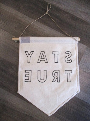 Altru authentic Stay True natural canvas black felt letter banner nwot new - Picture 3 of 4