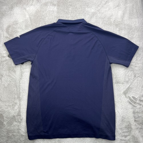 Fabletics The Training Day Polo Shirt Mens Large Blue Athletic Golf Stretch NWT - Picture 2 of 17