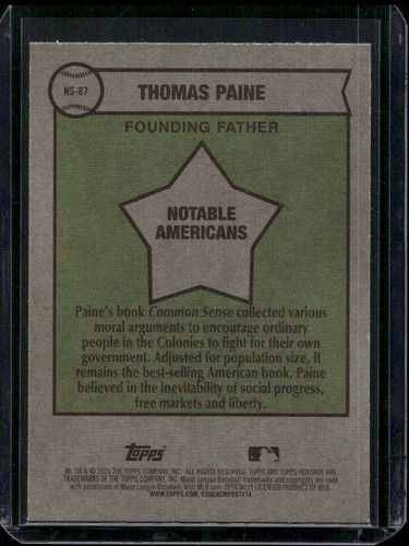 2025 Topps Heritage Notable Americans Inserts ~You Pick & Complete Your Set~ - 第 131/154 張圖片