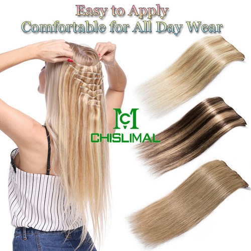 8pcs 16 to 28inch Remy Clip In Human Hair Extensions 80g 120g MORE 15 COLOR Hair - Picture 22 of 39