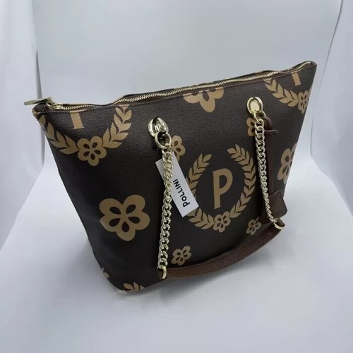Pollini Brown Shoulder Bag With Ivory Details TE8410PP02Q1E11A - Picture 2 of 3