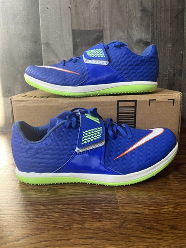 Nike Zoom High Jump Elite Track Spikes Blue 806561-400 Size 10 Track Shoes - Picture 1 of 7