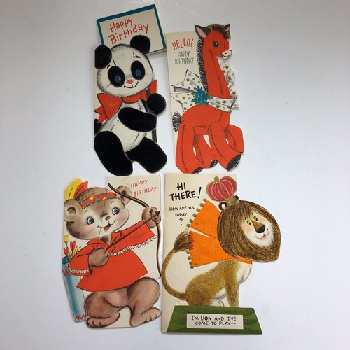 Vintage Lot 10 gemischte Geburtstag Stanzkarten 50er 60er Ephemera Junk Journal - Bild 3 von 5