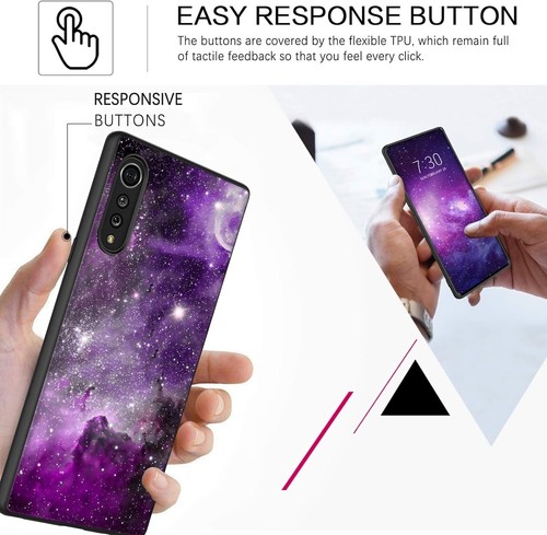 Coque téléphone violette fine brillante dans le noir neuve pour LG Velvet 5G - Photo 3 sur 8