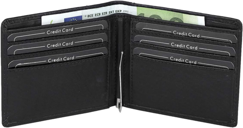 Fermasoldi Uomo, Vera Pelle, Con RFID Protezione Nero Special Edition'' - Foto 6 di 12