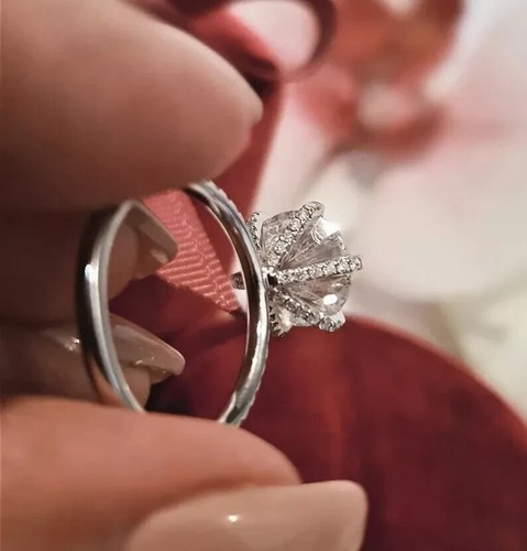 IGI Certified 2.50Ct Lab Grown Diamond 14k White Gold Women's Wedding Ring - Picture 5 of 6
