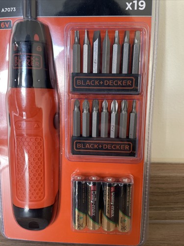 Juego de destornilladores inalámbricos a batería BLACK+DECKER A7073 X19 - Nuevo 6V - Imagen 4 de 5