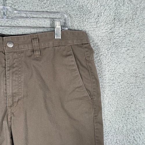 Volcom Shorts Mens 34 Chino Vmonty Khaki Brown Logo Preppy Casual 10” In - Picture 3 of 8