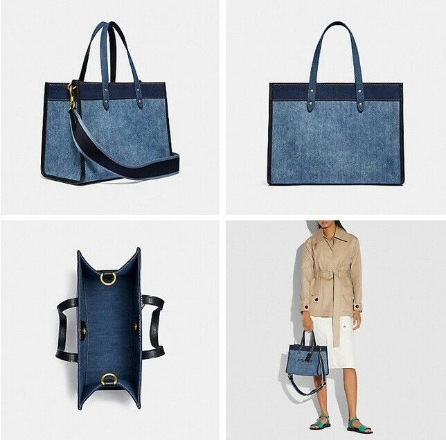 Coach ◆ 89163 Field tote 30 with coach badge COACH 89163 Field tote 30 with coach badge Denim NWT | eBay