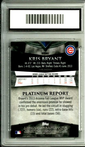Kris Bryant 2014 Bowman Platinum # BPP40 *Rookie* PGA Gem Mint 10 - Picture 2 of 3