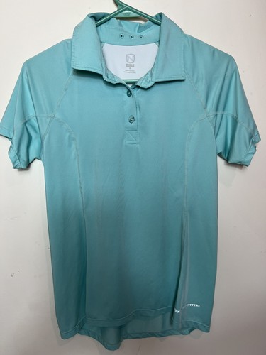Noble Outfitters Polo Shirt Short Sleeve Performance Women's Size Medium aqua - Picture 2 of 9