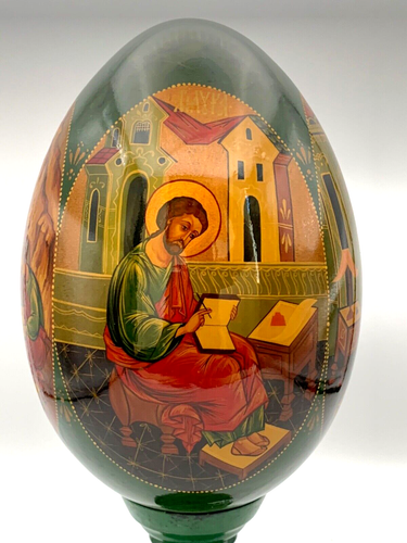 PALEKH OSTEREI MIT 4 RUSSISCHEN IKONEN RUSSISCHE LACKKUNST 1994 JAHR SIGNIERT - Bild 2 von 11