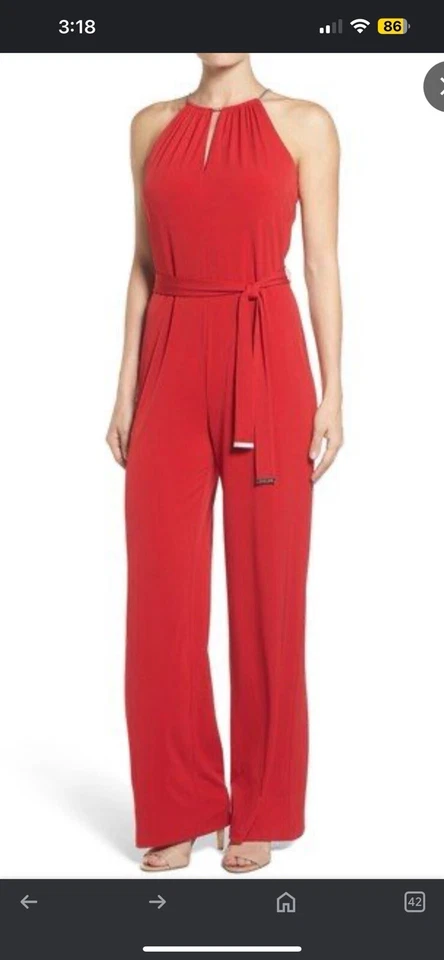 MICHAEL KORS 编织红色吊带连身裤 M 码 — 第 3/4 张图片