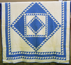 antique vintage homemade quilt ESTATE SALE blue 76" x 72"