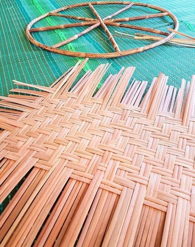 Vintage Thai Handicraft Round Table Tray Rattan Khantoke Set &Rattan Food Cover - Picture 35 of 46