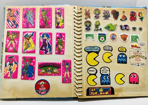 VINTAGE 1980s Sticker Album ROLLING STONES Tattoo You Pac Man Rubiks Superheroes - Picture 5 of 16