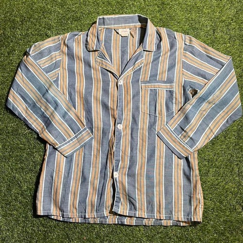 Vintage 70er Town Craft Penn-Prest horizontal gestreift voll geknöpft Kleid Hemd - Bild 2 von 6