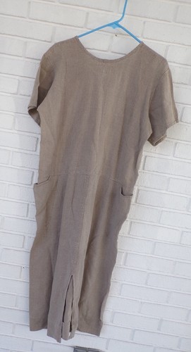FLAX JEANNE ENGELHART Casual Style Dress Beige Pockets Size S - Picture 9 of 14