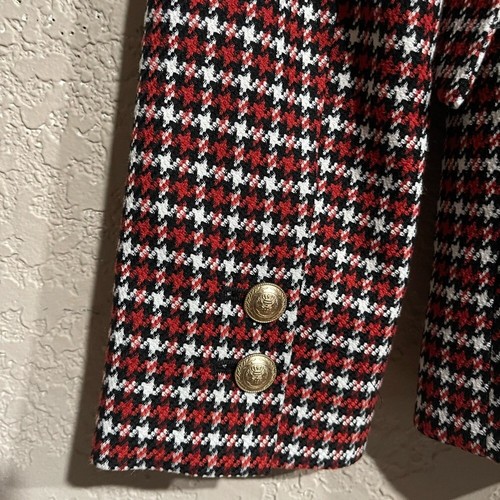 L'AGENCE | Holiday Chamberlain Red Check Peaked Lapel Blazer - Picture 8 of 9