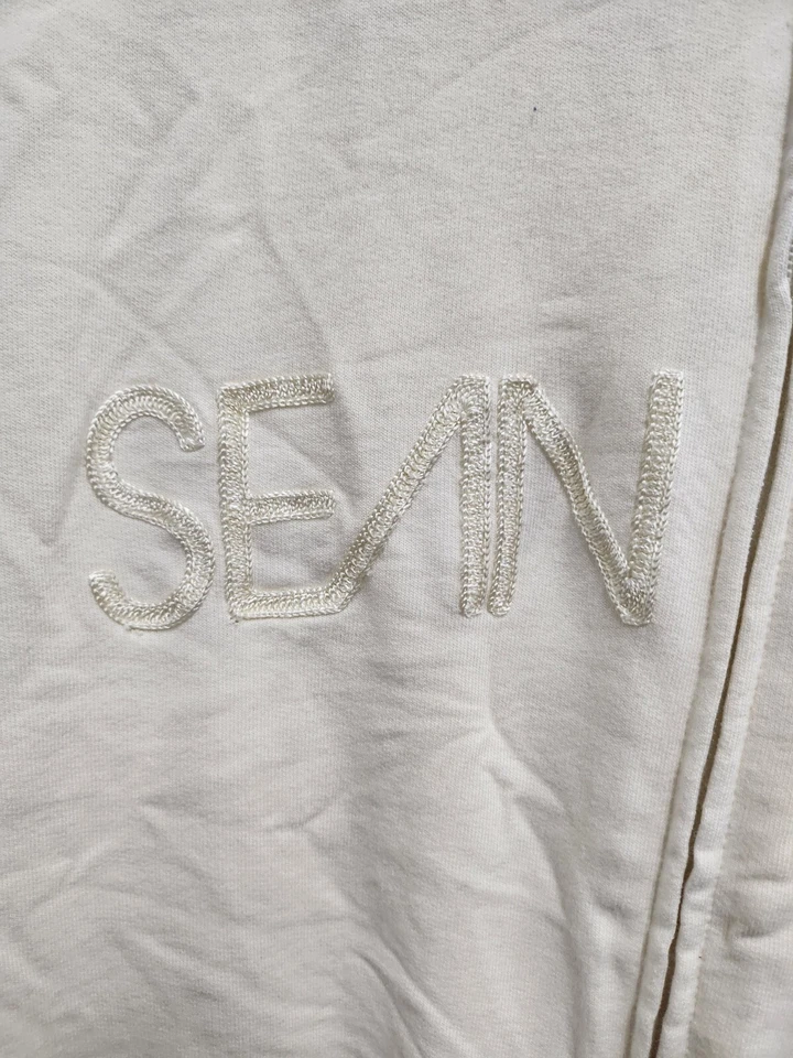 Chaqueta De Colección Y2K Sean John Para Hombres Logotipo Hechizo Grande Crema Cremallera Completa Ropa de Calle Foto 2 de 4