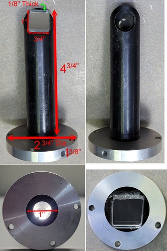 Soporte de 5 pulgadas de alto con espejo óptico de 45 grados 1" montado - Imagen 2 de 12