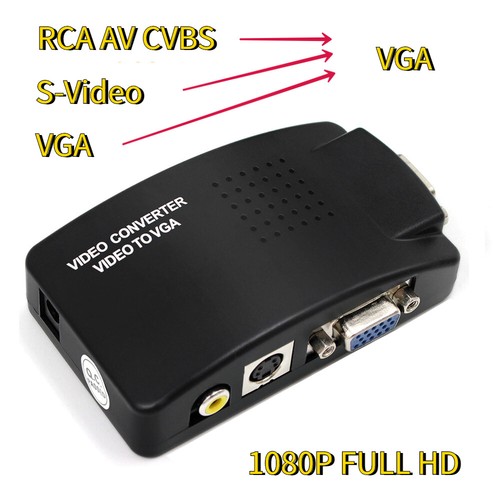 CVBS AV to VGA Converter VGA+S-video Composite RCA in to VGA out for PC to TV - Picture 2 of 19