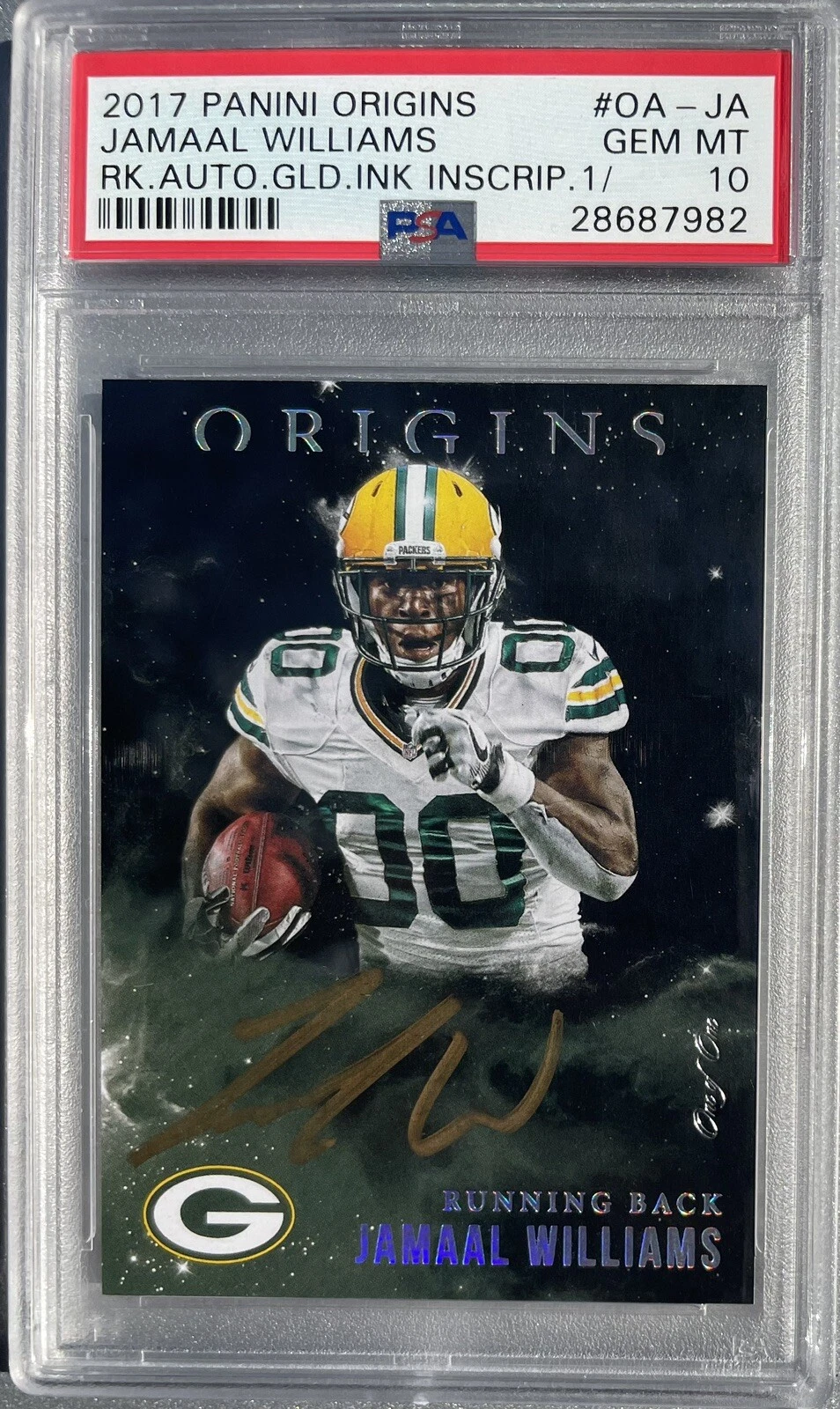 Jamaal Williams Panini Origins Origins Autographs #OAJA Gold Ink Inscription 1/1