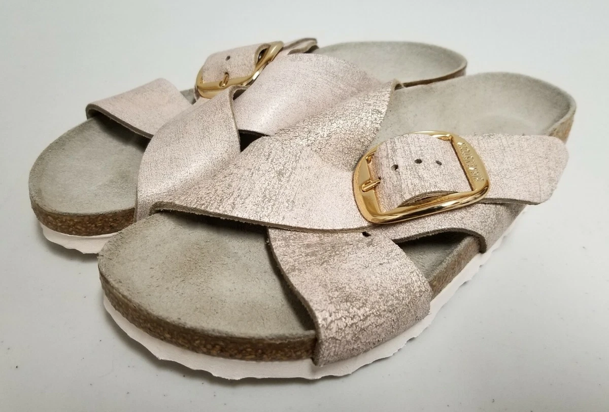 Birkenstock big hotsell buckle washed metallic