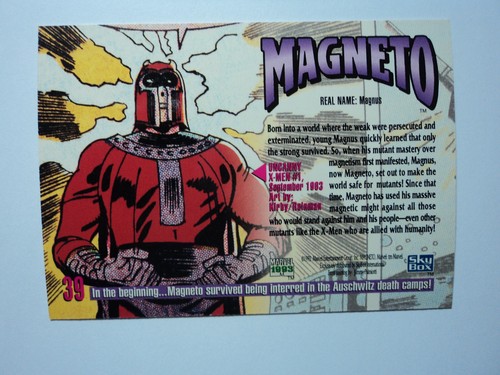 1993 MARVEL MASTERPIECES 2 - BASE CARD # 39 - MAGNETO - Picture 2 of 4