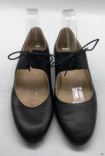 Gabriela Hearst Black Leather Sebastian Lace-Up Almond Toe Flat sz 38