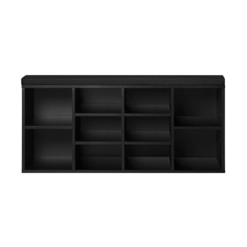 Oikiture Shoe Bench Shoe Storage Cabinet PU Padded 10Pairs Shoe Rack - Picture 6 of 40