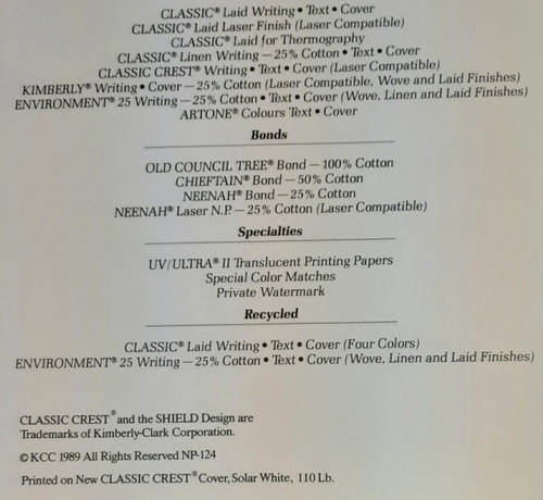 lotto 2 brochure campione cartacee Neenah swatches pubblicità 1989 e 1991 - Foto 4 di 24