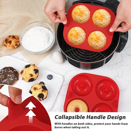 Silicone Air Fryer Muffin Pan and Donut Pan Make 2.8" Standard Size Cupcakes ... - Picture 4 of 8