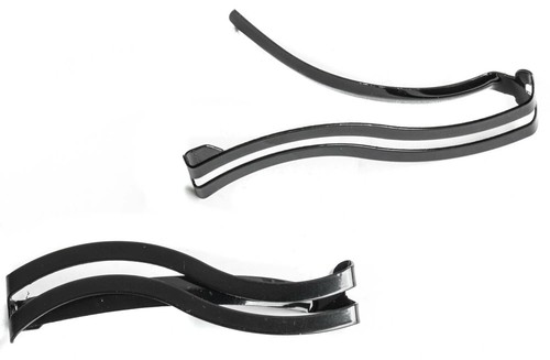 2 PAAR schmale kleine Haarspange Ausschnitt flache Metall Haarspangen Folie schwarz-silber - Bild 23 von 112