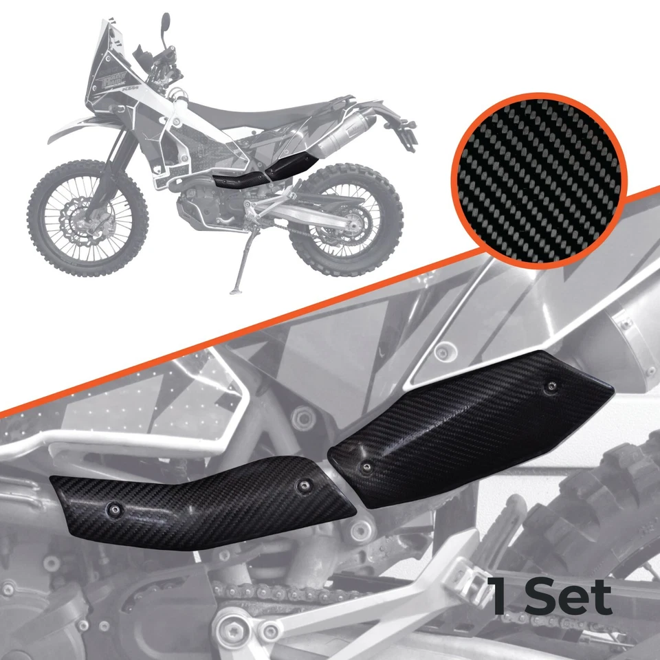 Protector de cubierta protector térmico de escape, KTM 690 SMC/Enduro/Duke 08-18 fibra de carbono Foto 2 de 4