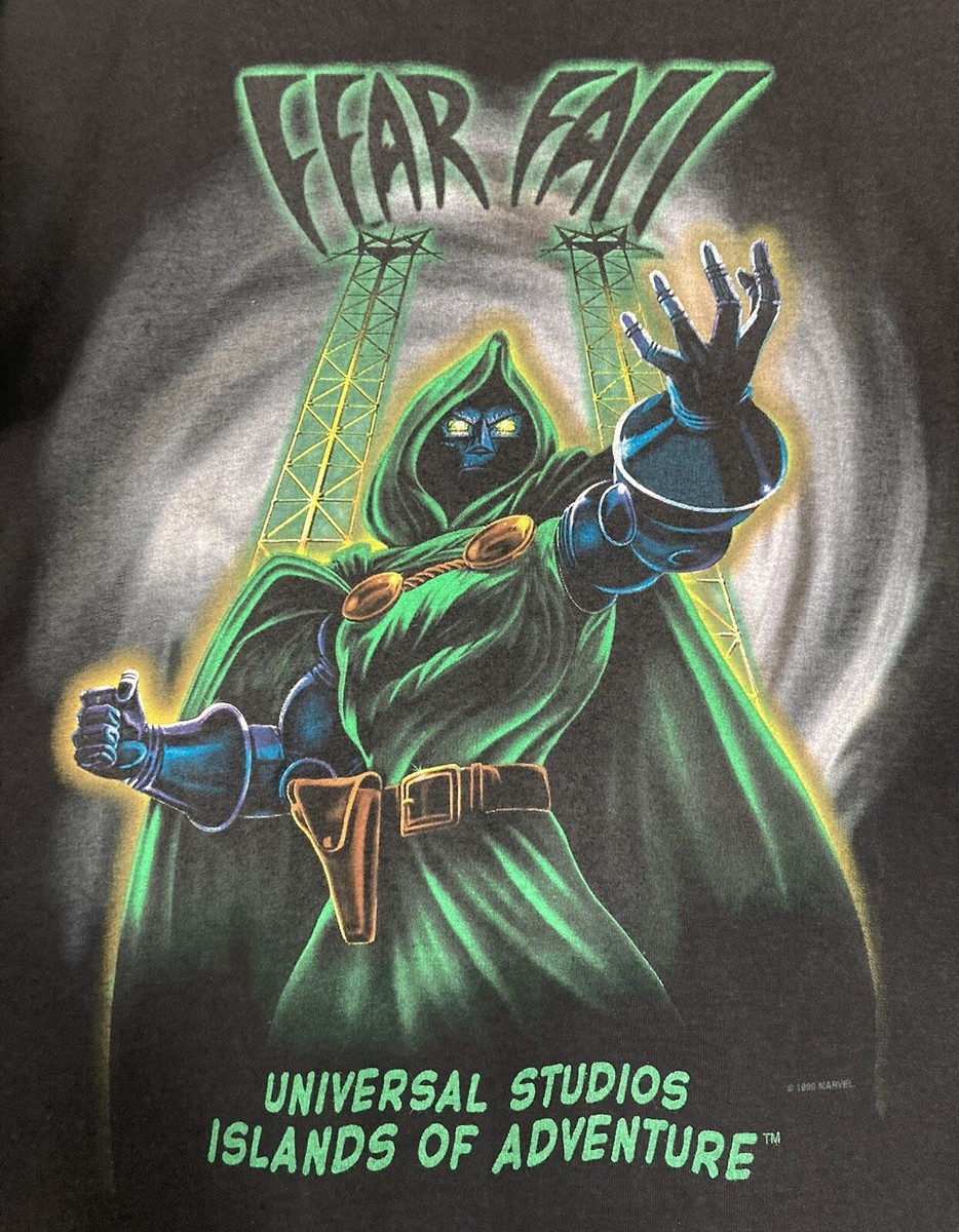 DOCTOR DOOM FEAR FALL UNIVERSAL STUDIOS SHIRT MARVEL COMICS 1999