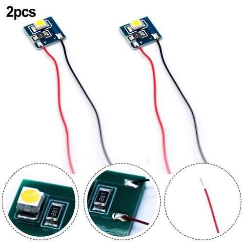 2x Pre-wired Warm White 3528 LED For Model Railway Locomotive Headlights New - Imagen 2 de 8