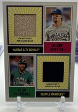 2025 Topps Heritage Dual Player Relic Bobby Witt Jr. & Julio Rodriguez #DPMCR-WR
