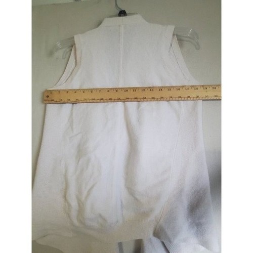 Vince Blush Pink Cream Open Waterfall Sleeveless Cardigan Wool Cashmere Sz XS - Picture 3 of 7