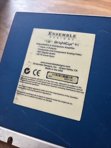 Ensemble Designs BrightEye 41 Distribution Amplifier With POWER SUPPLY CG00X05 - Picture 6 of 6