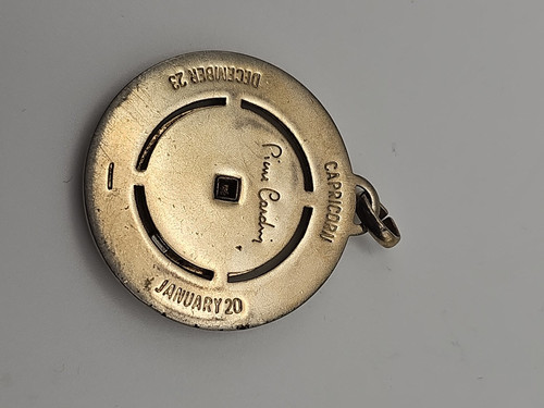 Vintage Pierre Cardin Sternzeichen Charm ECHTER DIAMANT Datum Markierung Steinbock - Bild 5 von 5