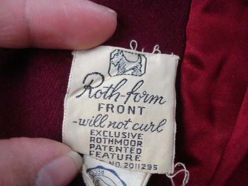 Rothmoor Womens sz L Vtg 1940's Curly Persian Mongolian Lamb Fur Swing Coat Wine - Picture 14 of 16