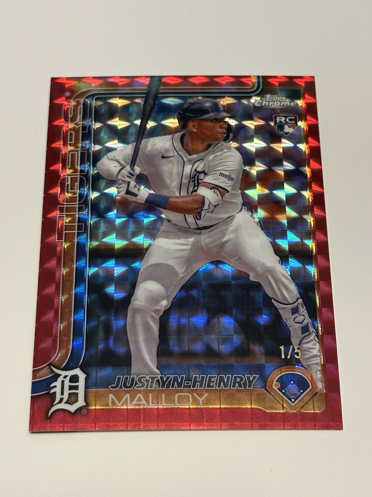 2025 Topps Chrome Geometric Red Justyn-Henry Malloy #1/5 RC Tigers