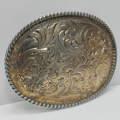 Vintage Montana Silversmith Belt Buckle 22 KT Gold-plated Columbus