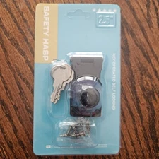 Safety Hasp 2.5" Key Operated Self Locking For Gates, Garage, Closets, Doors