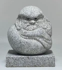 Japanese Stone Granite Daruma Statue for Entryway or Garden