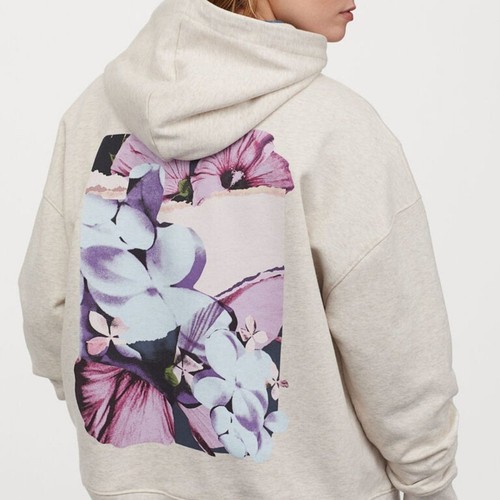 Helena Christensen X H&M Discover Beauty Floral Graphic Printed Hoodie XL - Picture 3 of 14
