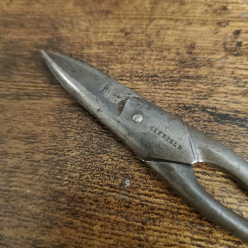 Antique J. NOWILL & SONS SHEFFIELD Scissors Tailor's Sailor's Offset ERROR RARE - 第 5/8 張圖片